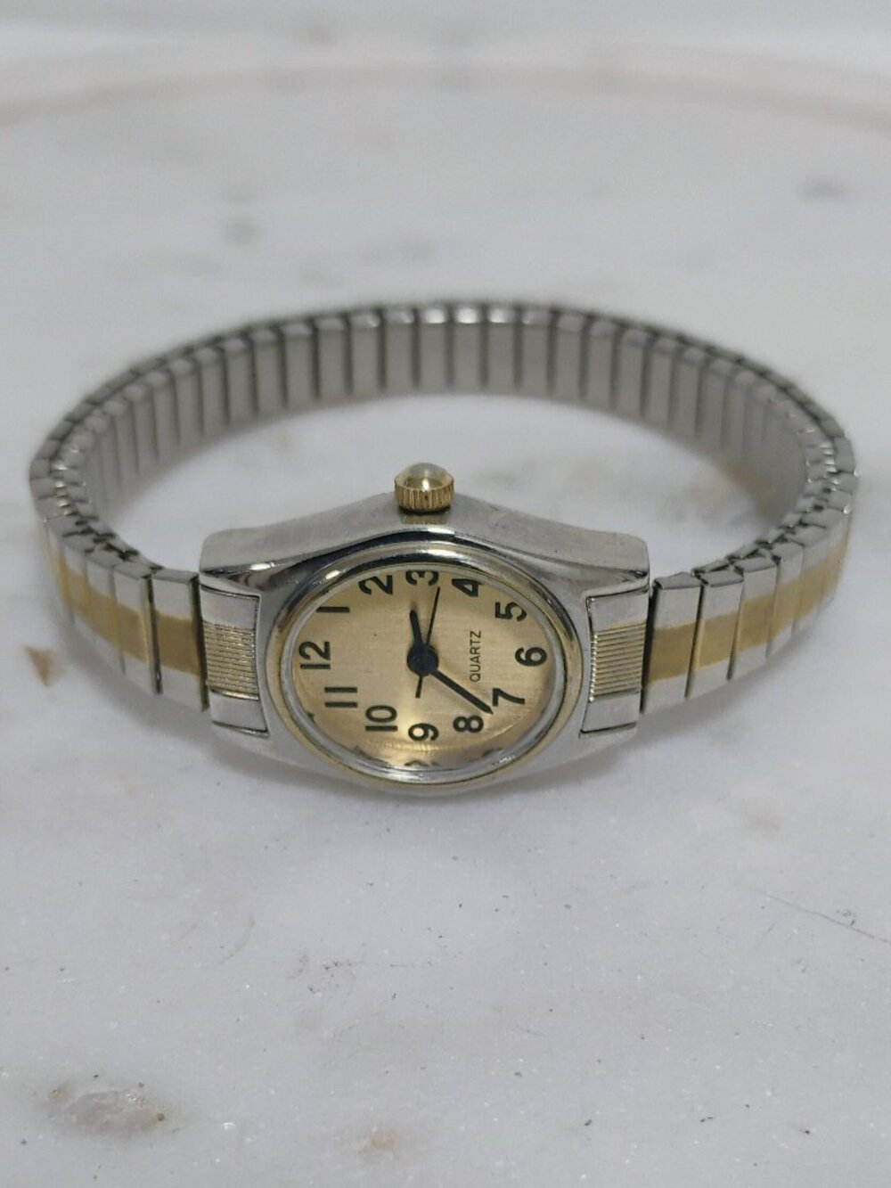 Women's Watch Stretchy Band Gold & Silver Tone